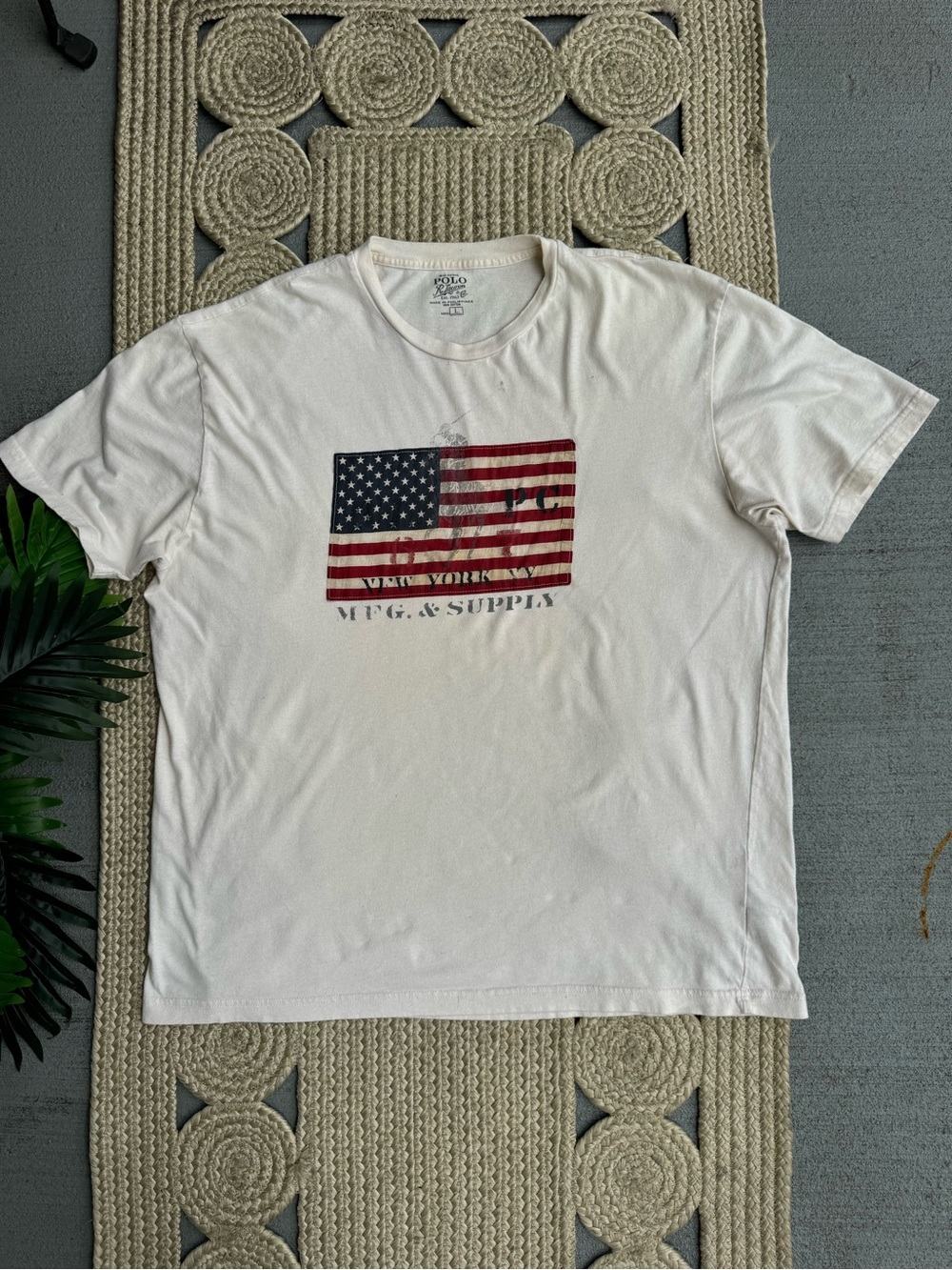 Polo Ralph Lauren USA Flag Graphic Tee Shirt Size Large